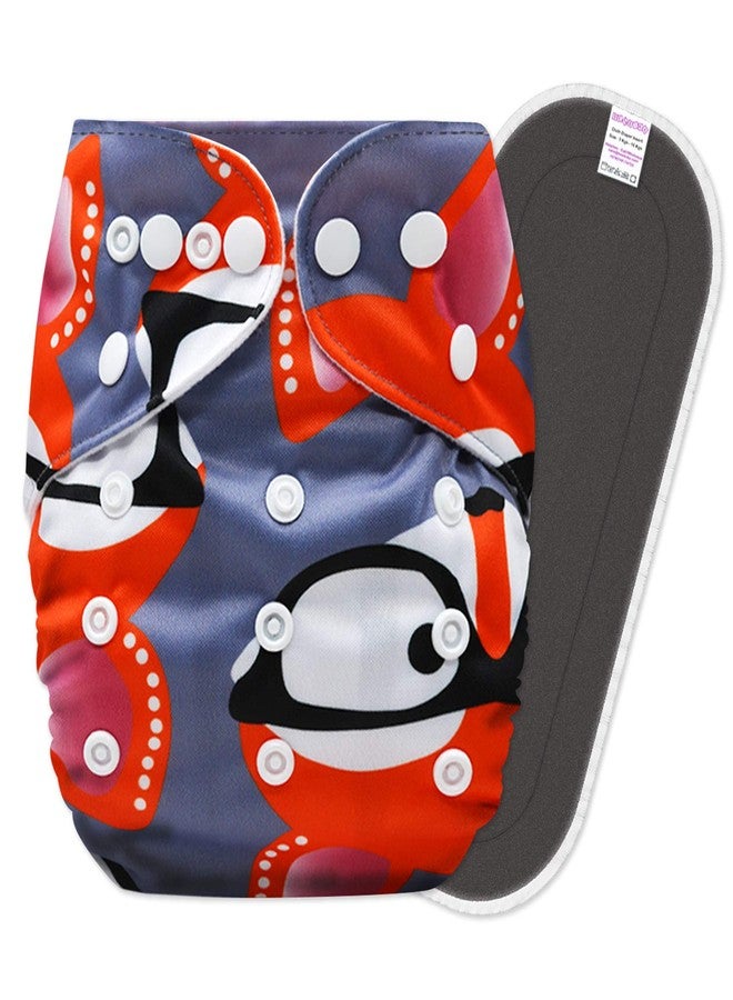 Bembika Washable Reusable Polyester Cloth Diapers for Babies (Grey Fox) - Image 1