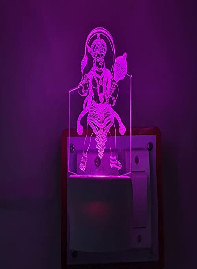 UKANI 3D Ilusion Bajrangbali Hanuman Ji maharaj Design Night Lamp with 7 Colour Chnaging Light for Birthday Gift(Size 3 Inch) - Image 3