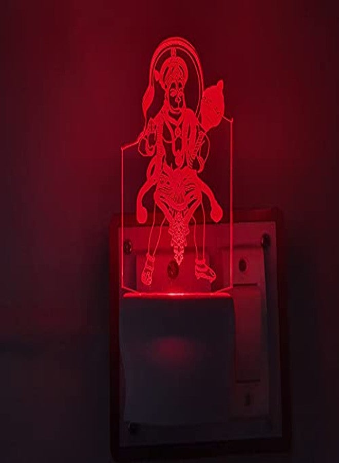 UKANI 3D Ilusion Bajrangbali Hanuman Ji maharaj Design Night Lamp with 7 Colour Chnaging Light for Birthday Gift(Size 3 Inch) - Image 4