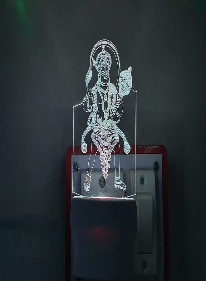 UKANI 3D Ilusion Bajrangbali Hanuman Ji maharaj Design Night Lamp with 7 Colour Chnaging Light for Birthday Gift(Size 3 Inch) - Image 1