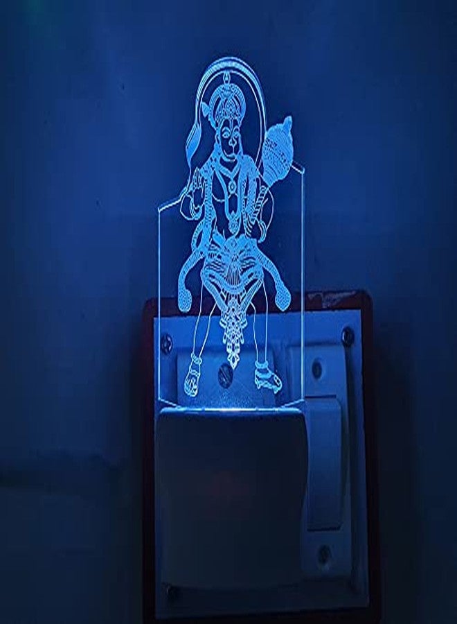 UKANI 3D Ilusion Bajrangbali Hanuman Ji maharaj Design Night Lamp with 7 Colour Chnaging Light for Birthday Gift(Size 3 Inch) - Image 2