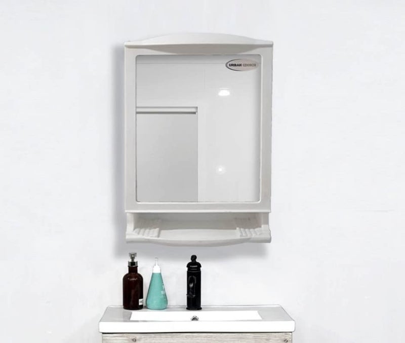 Urban Choice Urban Choice Grace Fine Ware Bathroom Cabinet with Mirror Wall Mounted Storage Cabinet with Magnetic Door 4 Inner Shelve Stylish HeavyDuty Plastic Cabinet for Storage Above Washbasin  - Image 1