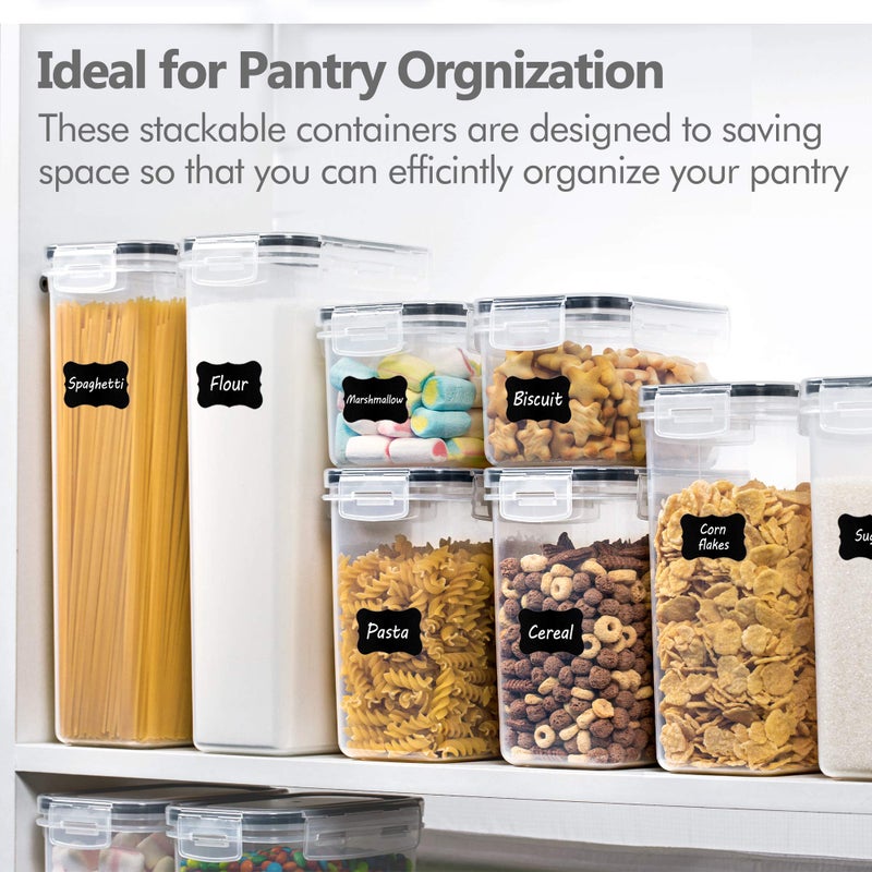 CHEFSTORY Airtight Food Storage Containers with Lids 8 PCS Plastic Storage Containers for Kitchen and Pantry Organization and Storage Dry Food Canisters for Flour Sugar and Cereal - Image 4