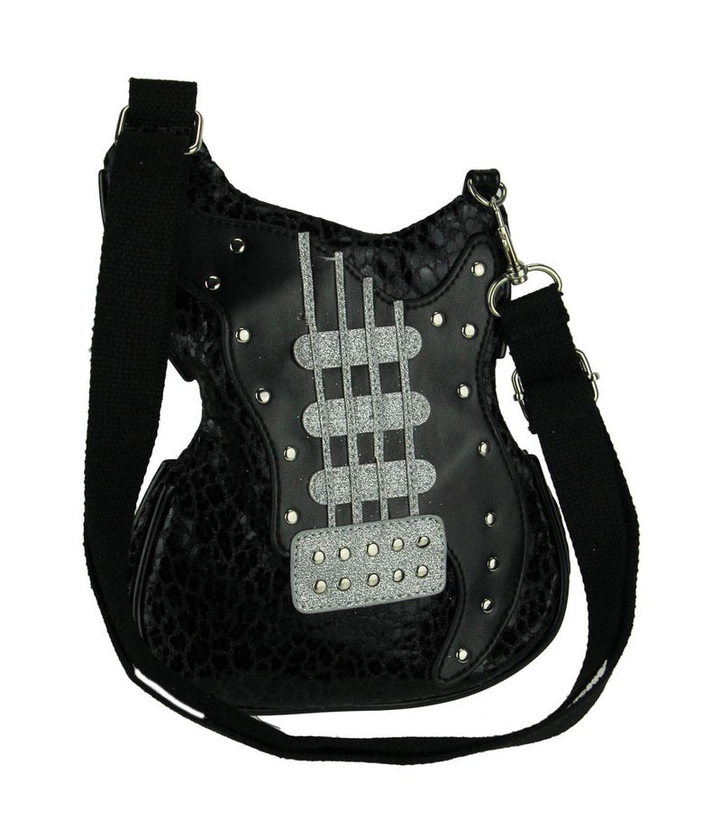Things2Die4 Superstar Rock Star Electric Guitar Crossbody Purse Black Small - Image 2