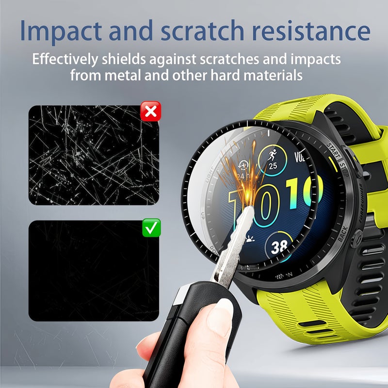 A Set Of 4 Ultra Thin High Definition Flexible PMMA Screen Protectors Scratch Resistant Easy Installation Without Bubbles Full Coverage 3D Curved Edges Compatible With Forerunner 970 570 47mm - Image 4