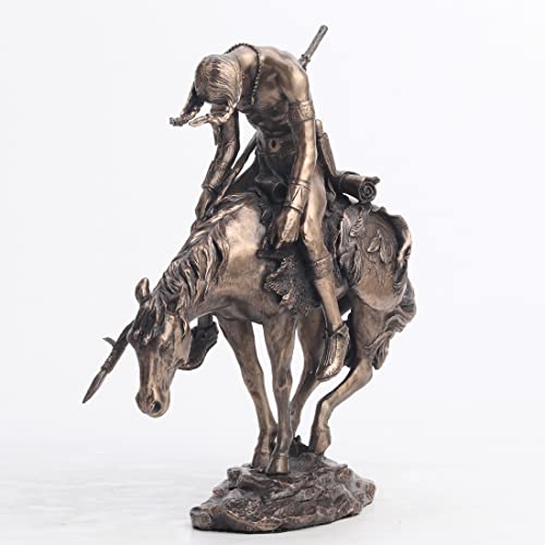 Veronese Design 7 58 Inch The End of Trail Native American Resin Sculpture Cold Cast Bronze Finish - Image 3