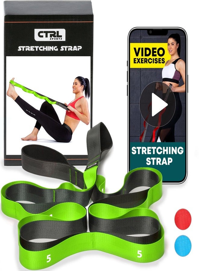 CTRL SPORTS Stretching Strap with Loops - Non Elastic Stretch Band for Physical Therapy, Yoga Strap for Stretching Equipment, Stretch Bands for Exercise and Flexibility - Fascia, Hamstring & Leg Stretcher Belt - Image 1