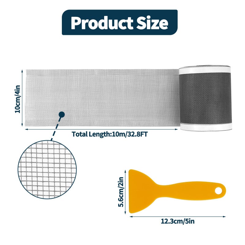 OXDFK 4 Inch x 33 FT Disposable Shower Drain Screen Self-Adhesive Stickers, with Cleaning Shovel, Showers Drain Hair Catcher, Shower Drain Mesh Stickers for Bathroom Kitchen Sink - Image 2