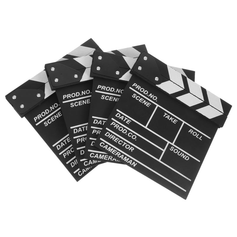 4 قطع لوح خشبي صغير للتصوير السينمائي قابل للكتابة، أداة إخراج أفلام هدية للحفلات - Image 2