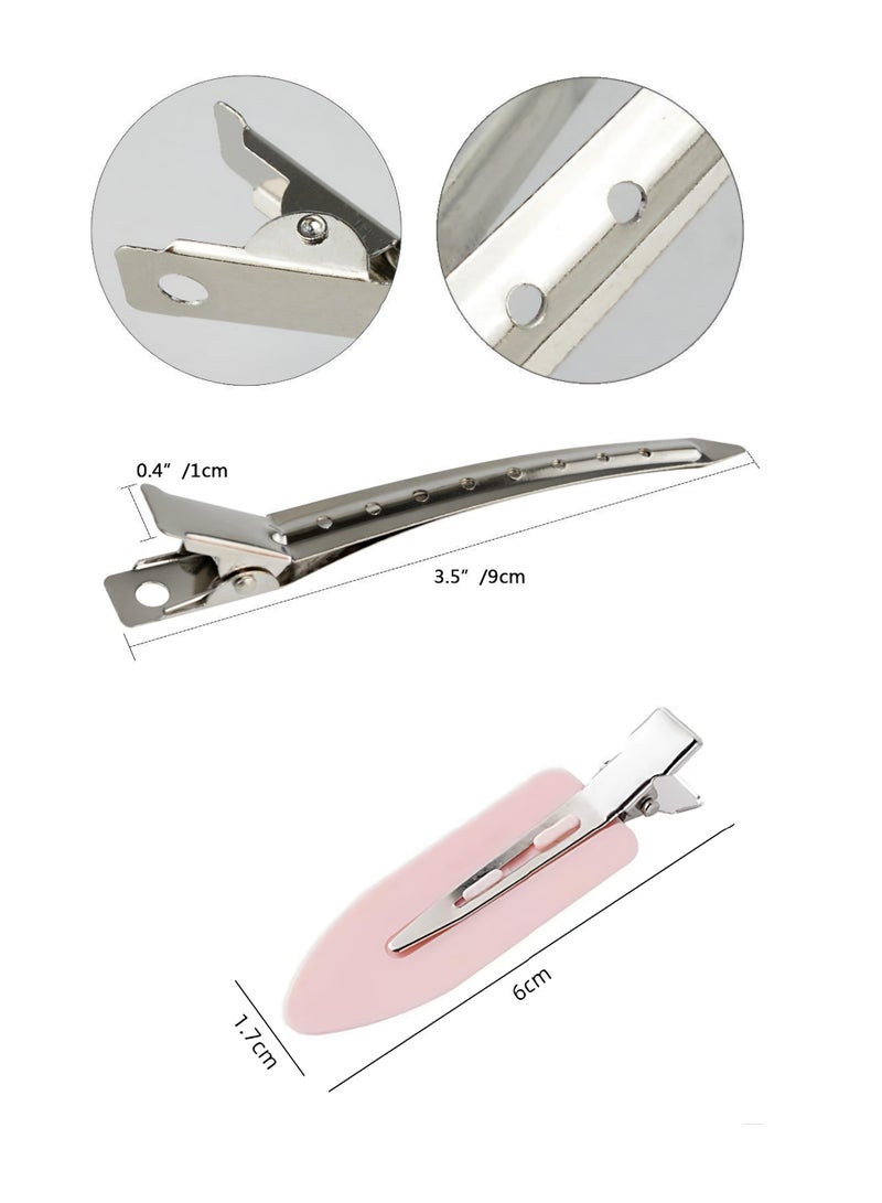 لوكي مجموعة مشابك منقار البط 34 قطعة ، 24 مشابك تقطيع التمساح المعدنية و 10 مشابك شعر بدون انبعاجات ، أدوات تصفيف الصالون والمنزل - Image 2