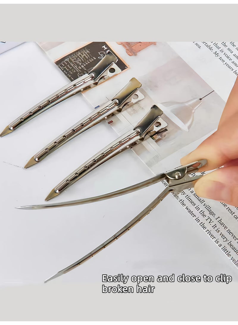 لوكي مجموعة مشابك منقار البط 34 قطعة ، 24 مشابك تقطيع التمساح المعدنية و 10 مشابك شعر بدون انبعاجات ، أدوات تصفيف الصالون والمنزل - Image 4