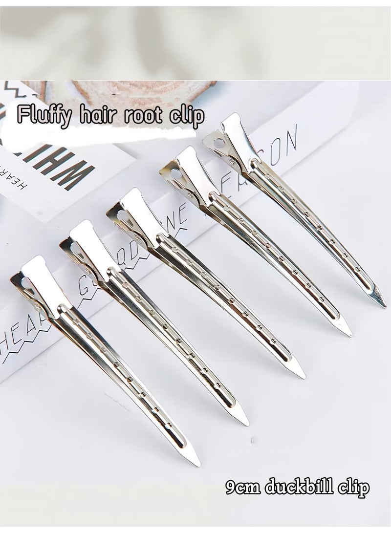 لوكي مجموعة مشابك منقار البط 34 قطعة ، 24 مشابك تقطيع التمساح المعدنية و 10 مشابك شعر بدون انبعاجات ، أدوات تصفيف الصالون والمنزل - Image 5