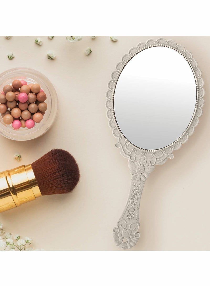 Y&D 2Pcs Handheld Mirror with Handle, Makeup Compact Hand Mirrors for Women Travel Small Vintage Purse - Image 4