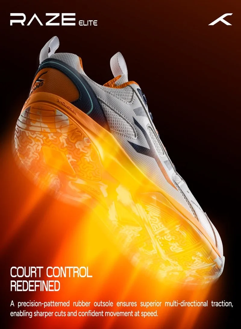 Hundred White/Orange/Navy/Blue HUNDRED Raze Elite Unisex Badminton Shoes  | Best Price UAE