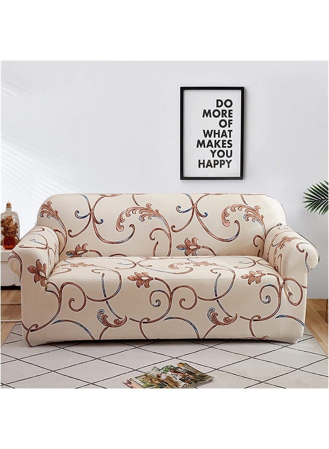 هاوس أوف كويرك غطاء أريكة ثلاثي المقاعد من House of Quirk، غطاء مرن كبير للأريكة، غطاء أريكة مرن قابل للتمدد (لون الأوركيد البيج، 185-230 سم) - Image 1