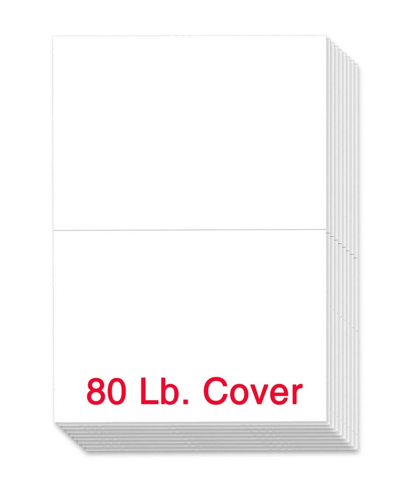 S Superfine Printing Blank Half Fold Greeting Cards - 8.5 x 5.5 Inch Heavyweight White Card Stock Paper - for Birthday, Wedding, Holiday, Anniversary Invitations, and All Occasions - Bulk Pack of 100 Cards - Image 1
