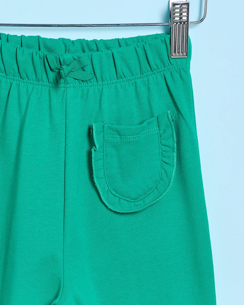 Redtag Infant Girls Green Solid Active Pants