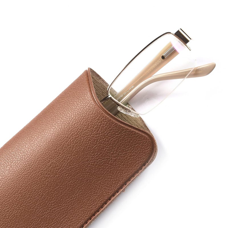 Vivid غطاء علبة نظارات VIVID للبالغين خفيف الوزن للجنسين | حماية النظارات | علبة شاشما | صندوق نظارات | إغلاق - علبة مفتوحة | جلد صناعي - Image 2