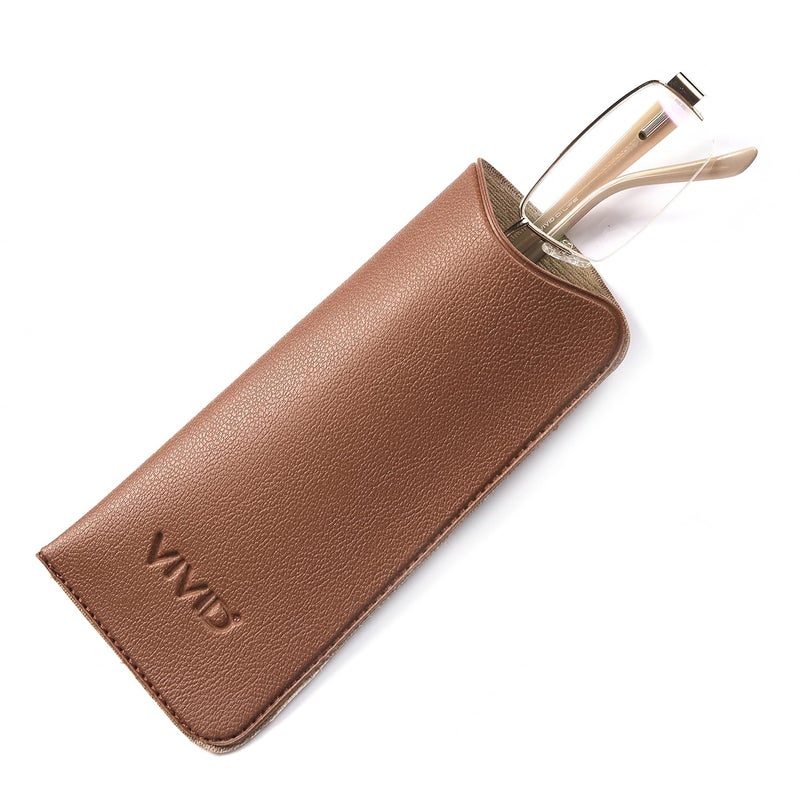 Vivid غطاء علبة نظارات VIVID للبالغين خفيف الوزن للجنسين | حماية النظارات | علبة شاشما | صندوق نظارات | إغلاق - علبة مفتوحة | جلد صناعي - Image 3