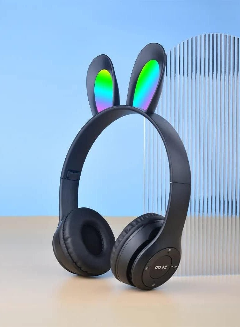 B12 Rabbit Wireless Headphones with External Microphone and SD Card - Image 2
