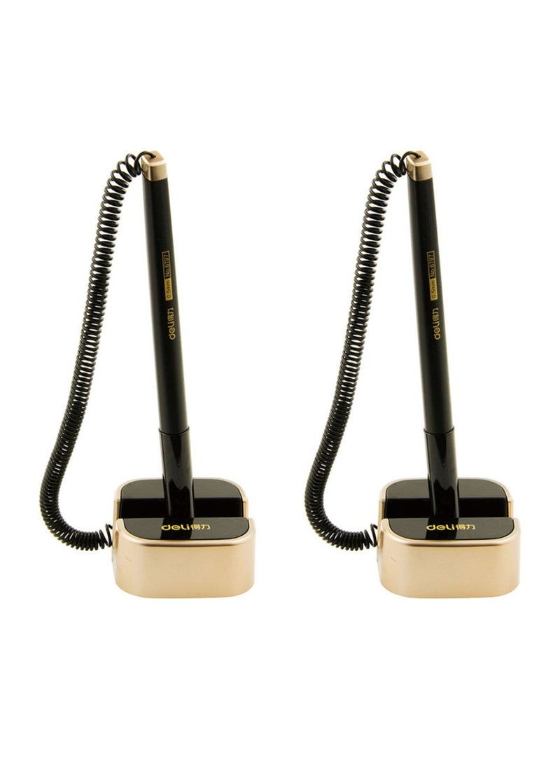 Deli Table Pen Black Pack Of 2 - Image 1