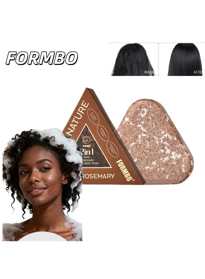 FORMBO's newly upgraded pine rosemary soap is perfect for shampooing, bathing, and two-in-one use. - Image 1