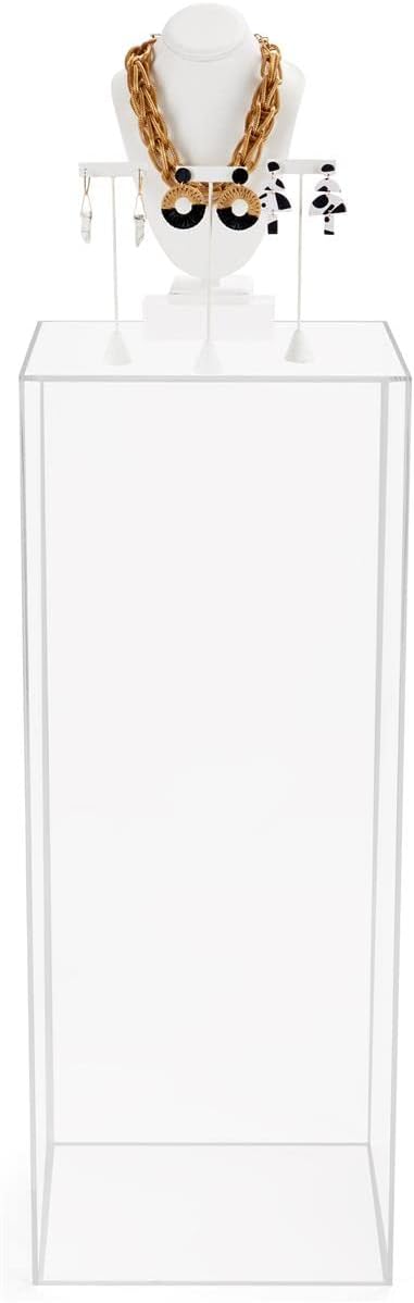 Displays2go عرض 2 اذهب 14 × 14 × 36 قاعدة أكريليك بتصميم قائم على الأرض شفاف SMCLRPEDLG - Image 2