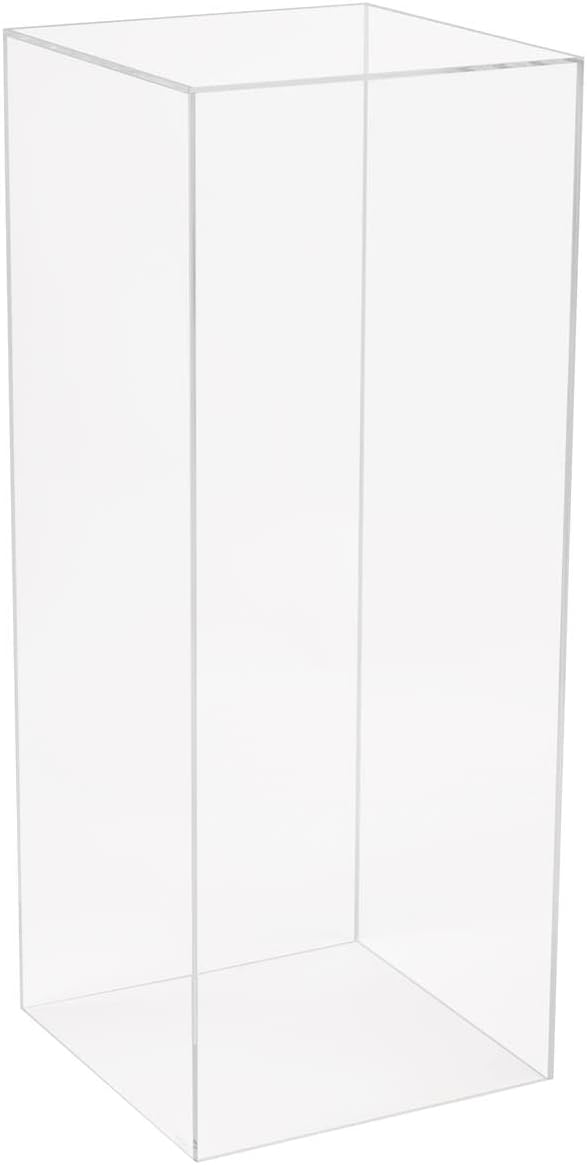 Displays2go عرض 2 اذهب 14 × 14 × 36 قاعدة أكريليك بتصميم قائم على الأرض شفاف SMCLRPEDLG - Image 1