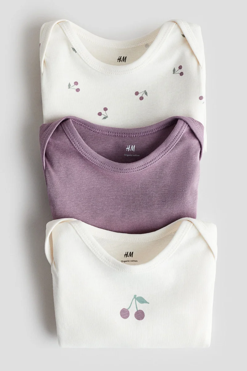 H&M 3-pack printed jersey bodysuits