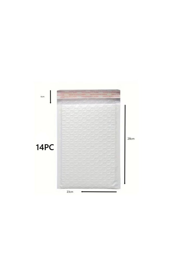 Bubble Bags 14pcs Self Sealing Plastic Bubble Bags with Strong Adhesive High Quality Anti Static Padded Bags for Shipping Storage and Transport White size 23*28 - Image 1
