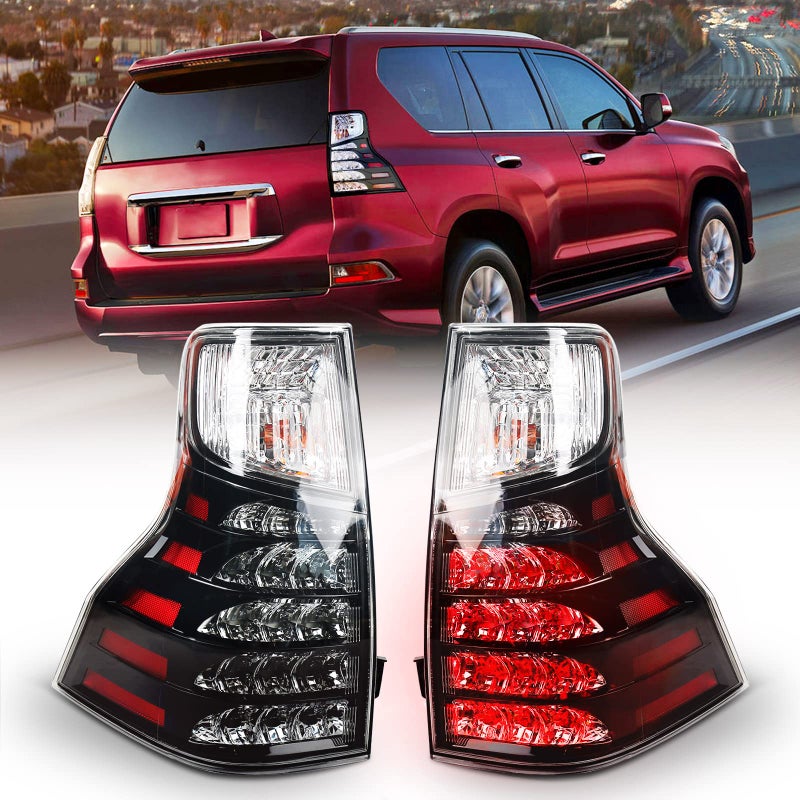 FIONE for Lexus GX460 Tail Light Assembly 20142022 Black Housing Rear Brake Lamp Replacement Left Driver and Right Passenger Side 8156160B11 8155160B31