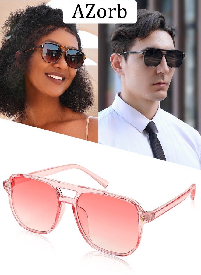 AZorb 70s Aviator Sunglasses Women Men Fashion Square Frame Sun Glassess Men's Ladies Sunglasses Accessories Vintage Sunglass for UV400 Protection Shades Pink - Image 1