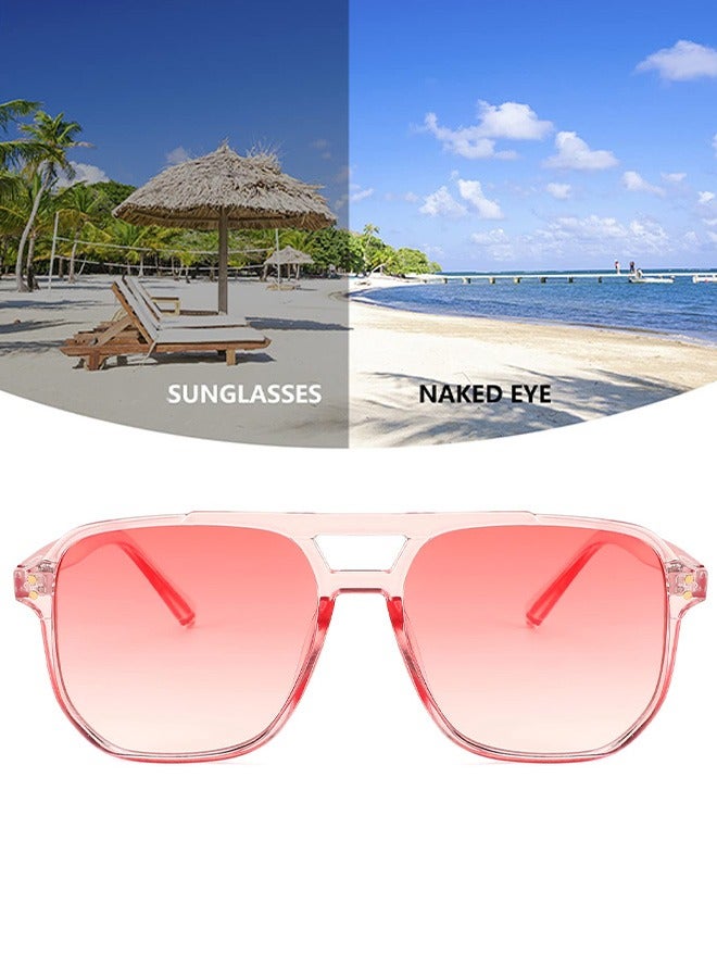 AZorb 70s Aviator Sunglasses Women Men Fashion Square Frame Sun Glassess Men's Ladies Sunglasses Accessories Vintage Sunglass for UV400 Protection Shades Pink - Image 4