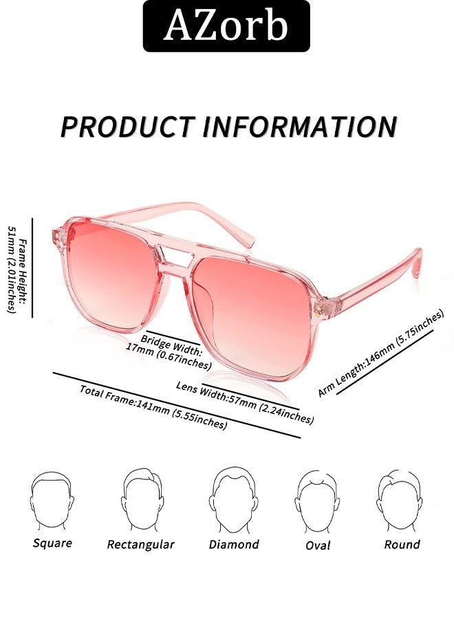 AZorb 70s Aviator Sunglasses Women Men Fashion Square Frame Sun Glassess Men's Ladies Sunglasses Accessories Vintage Sunglass for UV400 Protection Shades Pink - Image 5