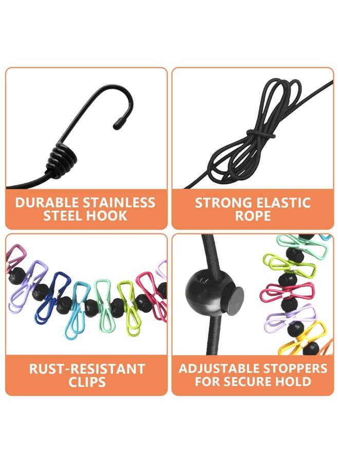 Esoes Magnetic Clothesline for Cruise Ship Cabin Approved, Rubber Coated Non-Scratch Strong Magnets, Portable Travel Clothesline for Cruise Ship, Indoor, RV and Camping - Image 5