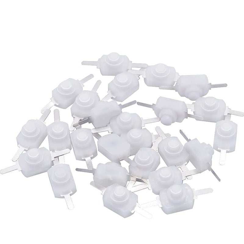 mxuteuk 50pcs White Self-Lock Micro Push Button Switch DC 30V 1A for SMD Flashlight Type Light Lamp Wall Outlet Latching mini on/Off Switch W-1208 - Image 2