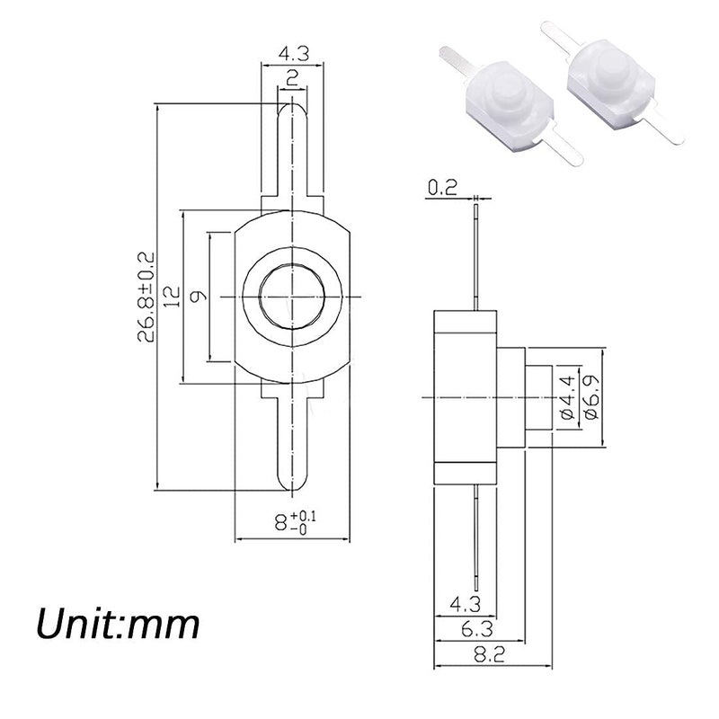 mxuteuk 50pcs White Self-Lock Micro Push Button Switch DC 30V 1A for SMD Flashlight Type Light Lamp Wall Outlet Latching mini on/Off Switch W-1208 - Image 3