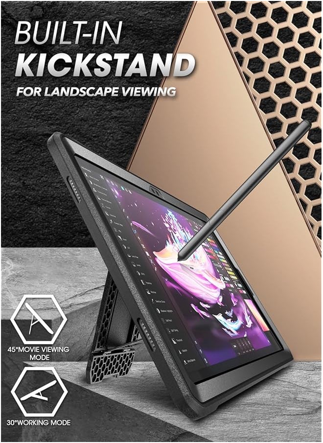 Unicorn Beetle Pro Case For Samsung Galaxy Tab A9 Plus 11 Inch 2023 With Built-In Screen Protector And Kickstand Full-Body Rugged Protective Case Black