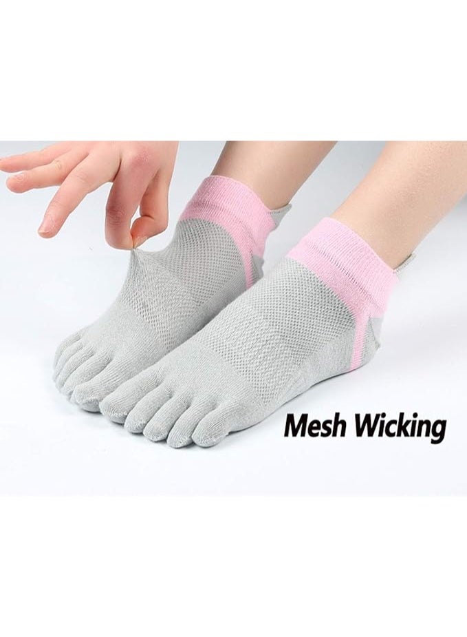 Women Toe Socks 5 Finger Cotton Wicking Athletic 6 Pack 3 Pack - Image 4
