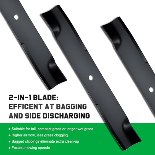 Grasscool 601124 Blades Compatible with Hustler Raptor Fastrak SDX X XD XL Big Dog Alpha 54" Zero Turn Mower Replace for 797704 797696 797712 606251 92 208 - Image 4