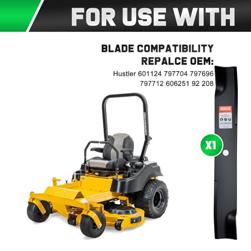 Grasscool 601124 Blades Compatible with Hustler Raptor Fastrak SDX X XD XL Big Dog Alpha 54" Zero Turn Mower Replace for 797704 797696 797712 606251 92 208 - Image 3