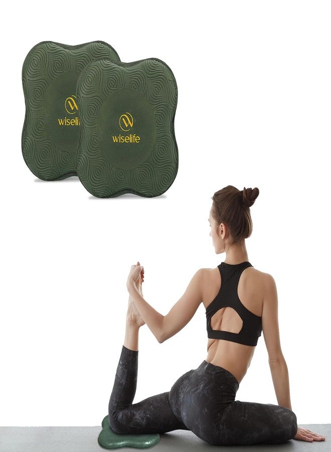 Wiselife Knee Pad | High Density Premium ECO-TPE Foam Material Pro-Grip Texture Soft Surface, Kneeling Support for Yoga, Cushion for Knees, Hands, Wrists, and Elbows (GREEN PRO - Set of 2) - Image 1