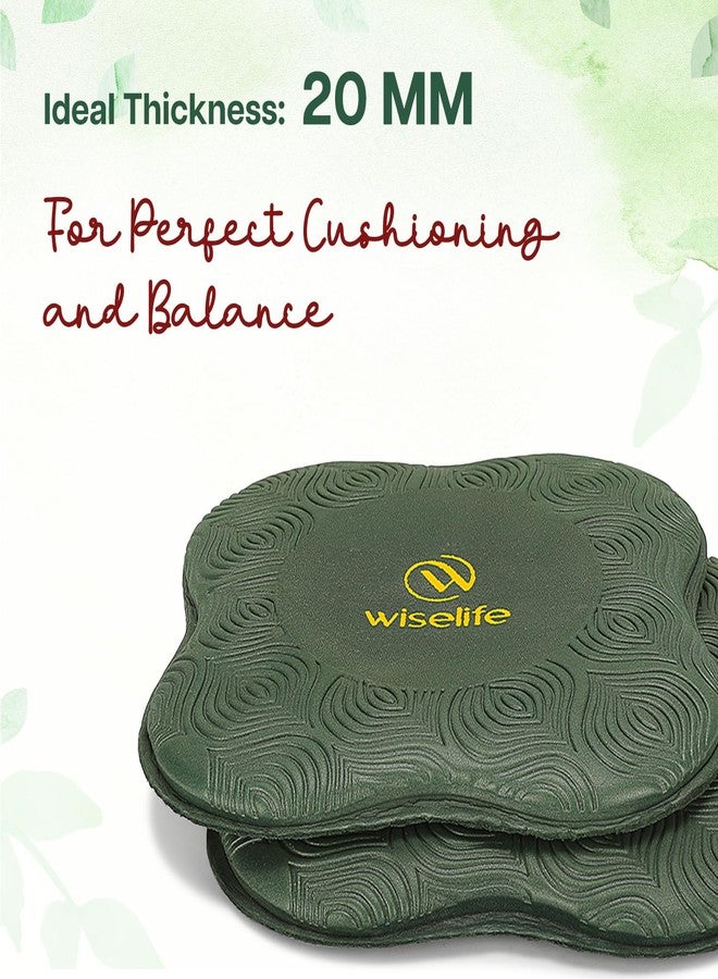 Wiselife Knee Pad | High Density Premium ECO-TPE Foam Material Pro-Grip Texture Soft Surface, Kneeling Support for Yoga, Cushion for Knees, Hands, Wrists, and Elbows (GREEN PRO - Set of 2) - Image 2