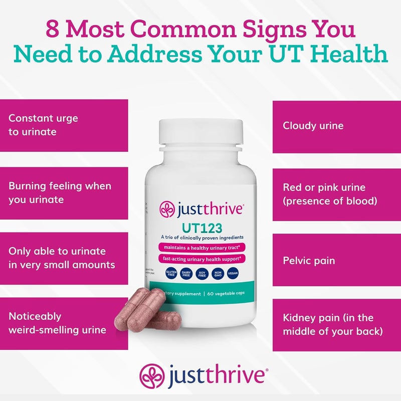 Just Thrive جست ثرايف UT123 يدعم صحة المسالك البولية للنساء مصنوع من التوت البري 60 كبسولة - Image 5