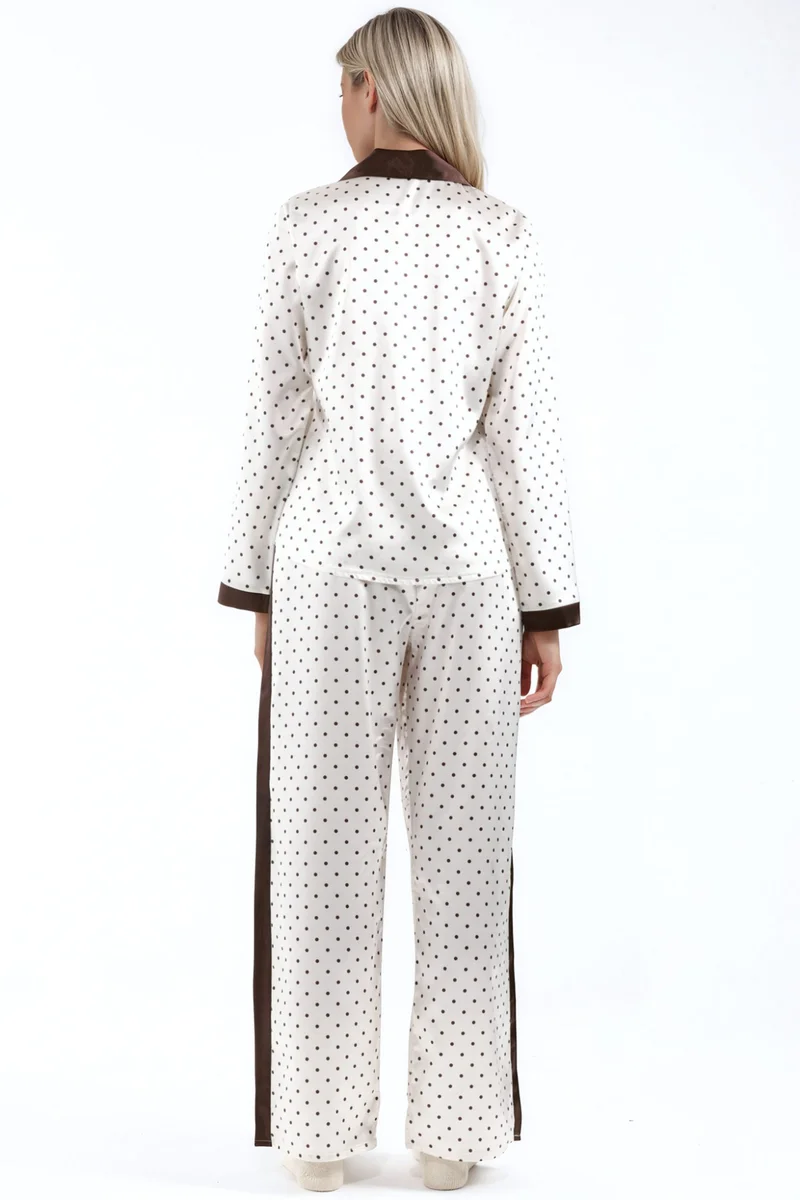 هيكاب Polka Dot Satin Woven Pajama Set
