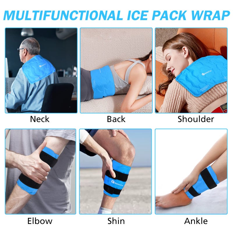 RelaxCoo XXL Knee Ice Pack Wrap Around Entire Knee After Surgery, Gel Ice Pack for Knee Injuries Reusable, Large Cold Pack for Pain Relief, Swelling - Image 5