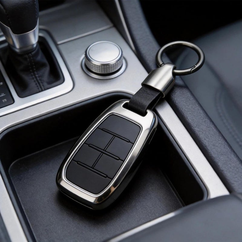 2Pcs Multifunctional Car Key Chain Clip with Zinc Alloy Buckle and Leather Strip - Image 4