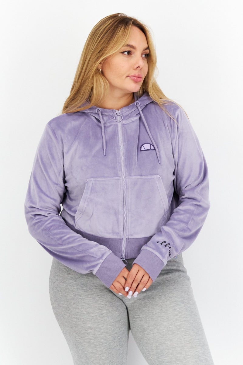 Ellesse Women Sportswear Fit Embroidered Logo Drawstring Hoodie, Purple - Image 1