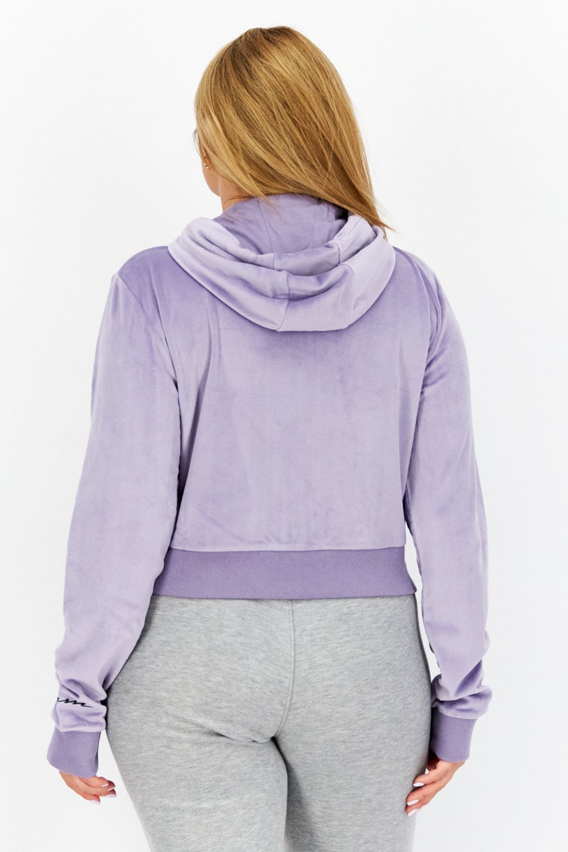 Ellesse Women Sportswear Fit Embroidered Logo Drawstring Hoodie, Purple - Image 4
