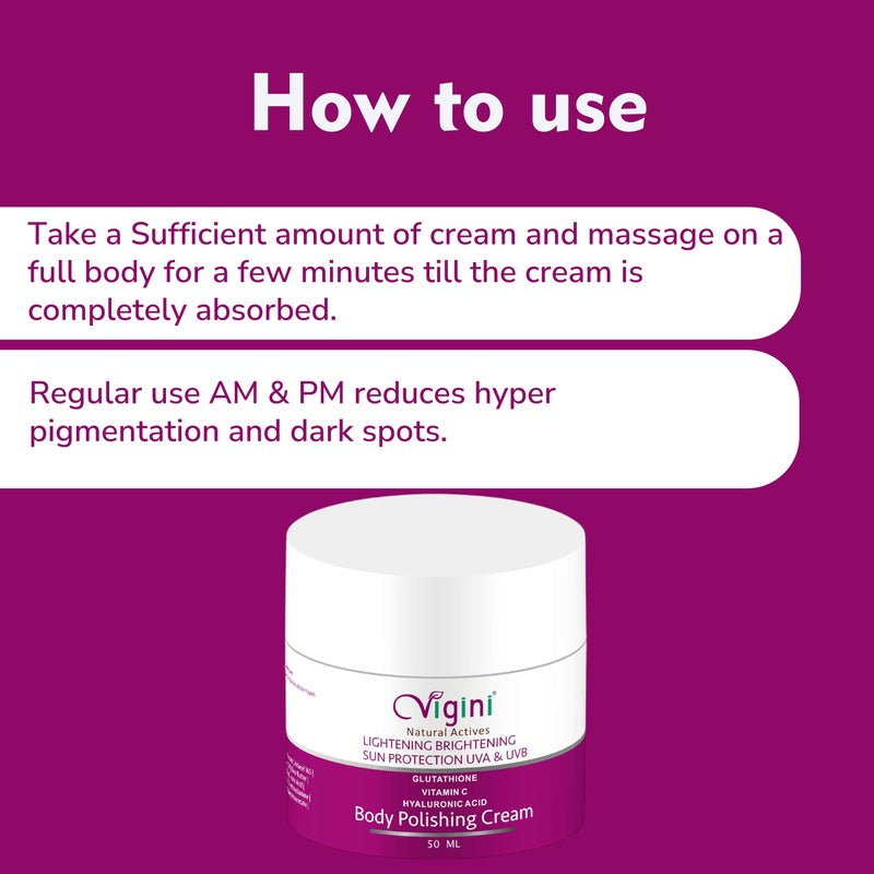 Vigini فغيني مقشر للبقع الداكنة وإزالة تان البشرة الباهتة غسول الجسم مع مقشر القهوة الجلوتاثيون وكريم مرطب لتفتيح البشرة بفيتامين C 1% للرجال والنساء 250 مل - Image 4